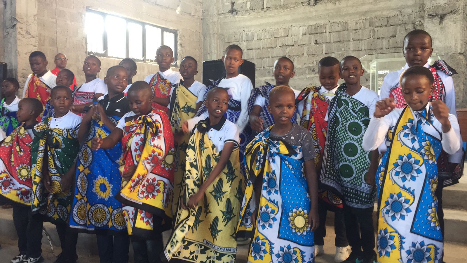 Congregation praying