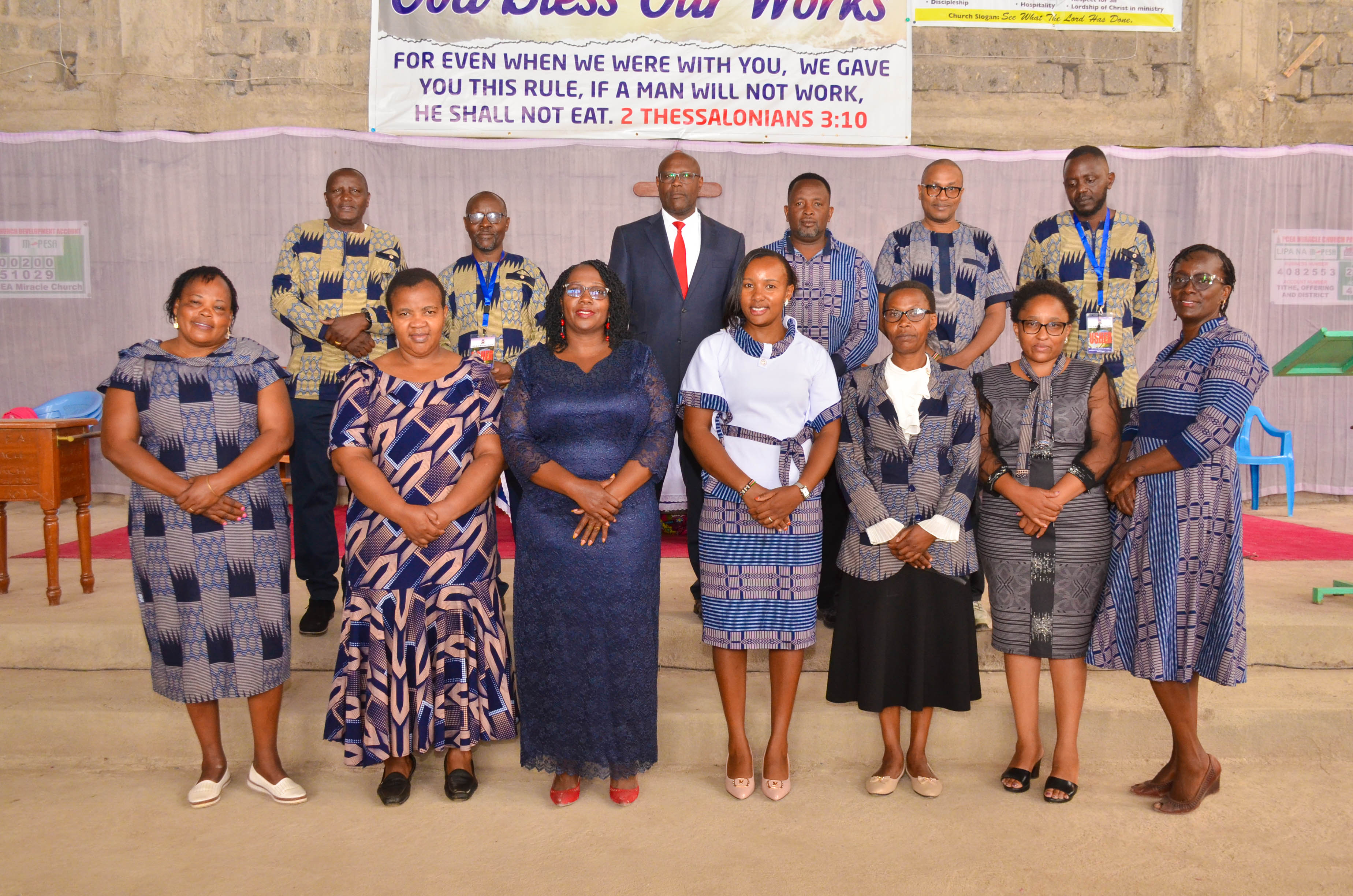 Congregation praying